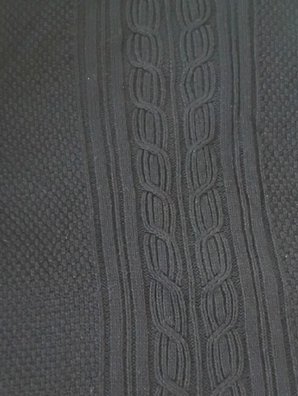Chaps Navy Cable-Panel Crew Neck Sweater - Picture 3 of 7
